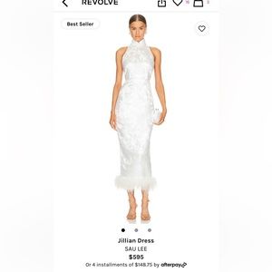 SAU LEE Jillian White Midi Dress
